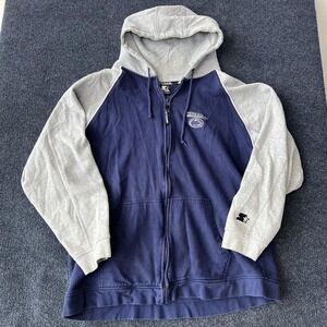 Penn State Nittany Lions Hoodie Mens XL Blue Gray NCAA Football Full Zip Starter